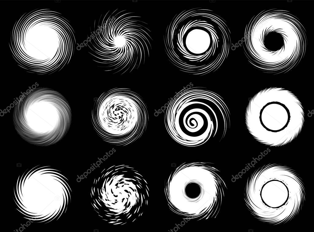 Set of the abstract swirls icons. Vector illustration.
