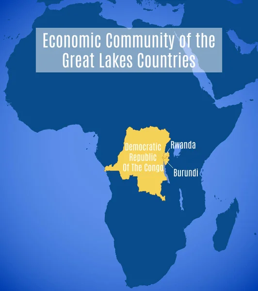 stock vector Map of the Economic Community of the Great Lakes Countries (ECGLC).