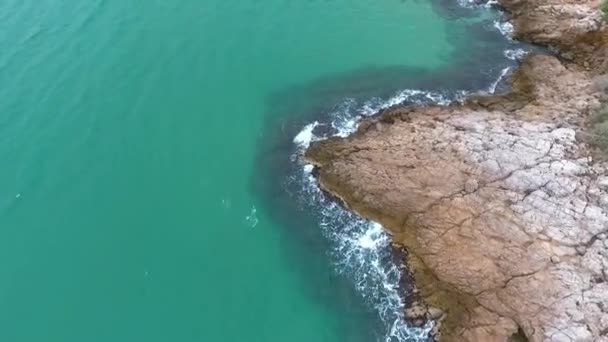 Rotskust Van Middellandse Zee Luchtzicht — Stockvideo