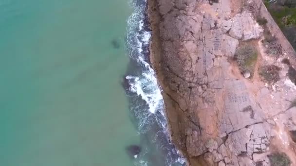 Rotskust Van Middellandse Zee Luchtzicht — Stockvideo