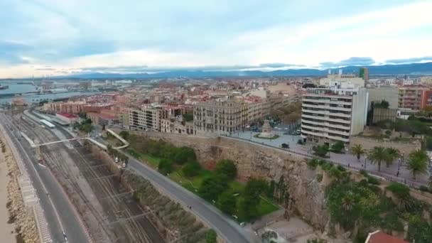 Vue Aérienne Zone Touristique Balcon Del Mediterraneo Tarragone Espagne — Video