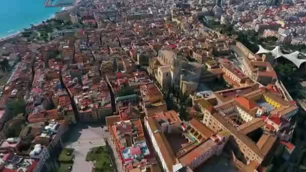 Veduta Aerea Del Centro Storico Della Cattedrale Tarragona — Video Stock