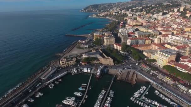Vue Aérienne Des Postes Amarrage Ancien Fort Sanremo — Video