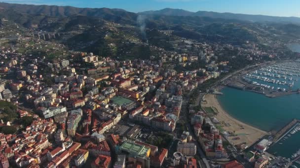 Luftaufnahme Der Stadt Sanremo Italien — Stockvideo