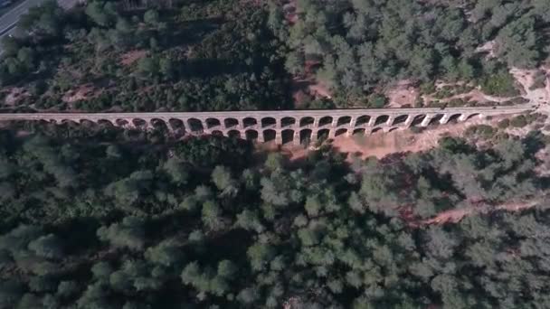 Vista Aérea Del Antiguo Acueducto Romano Tarragona España — Vídeos de Stock