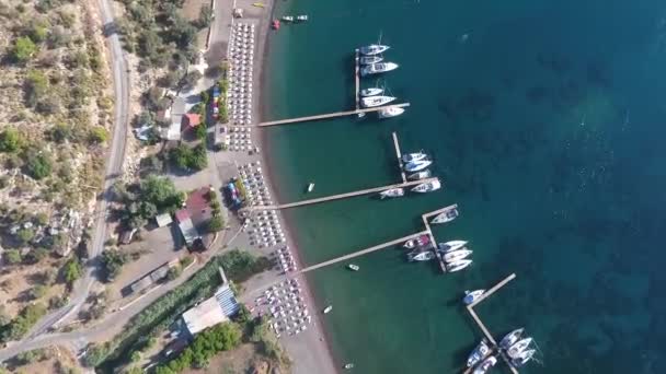 Vista Superior Bahía Chiftlik Turquía — Vídeos de Stock