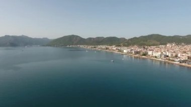 Türkiye 'deki Marmaris gezisinin panoramik aerialr görüntüsü.