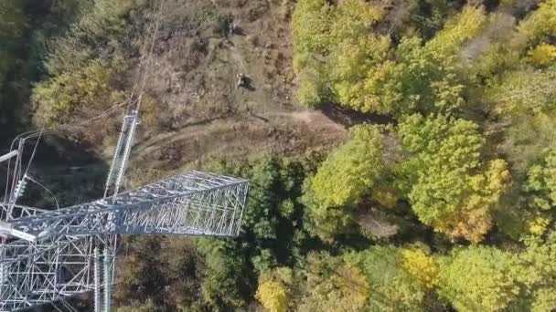 Inspection Des Supports Métalliques Ligne Électrique Haute Tension Avec Drone — Video