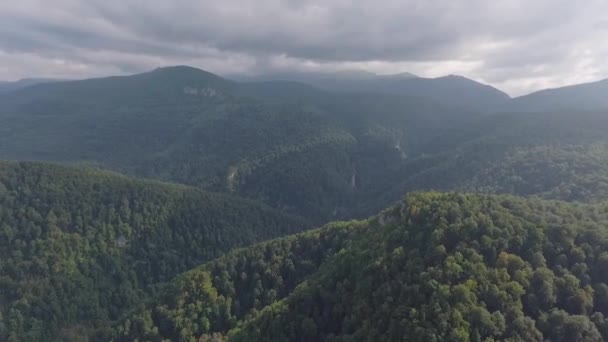 Paisagem Panorâmica Floresta Montanha Imagens Drones Aéreos — Vídeo de Stock