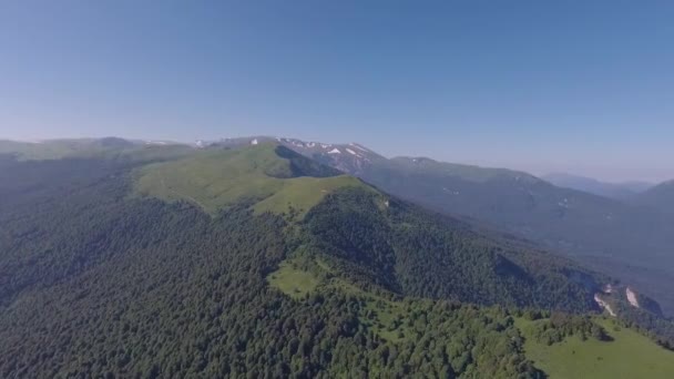 Flygfoto Över Vilda Skogarna Kaukasus Bergen Video Från Drönaren — Stockvideo