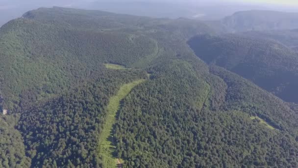 Kafkasya Dağlarının Ormanındaki Yol Manzarası — Stok video