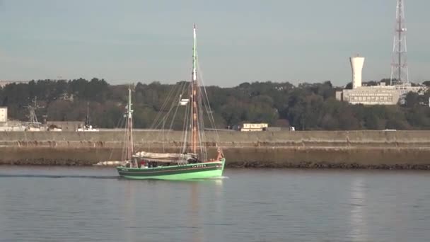 Traditionelt Fransk Fiskerfartøj Nebuleuse Oktober 2018 Brest Frankrig – Stock-video