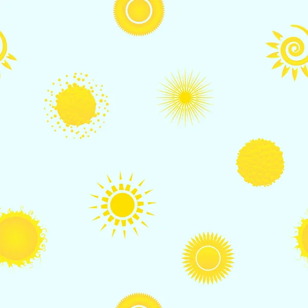 創造的な太陽とシームレスなパターン — ストックベクタ