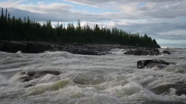Rio Difícil Sibéria Norte Território Krasnoyarsk Kureyka Taiga — Vídeo de Stock