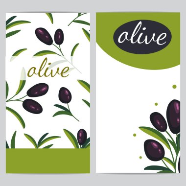 Siyah zeytin dalı. Zeytin yağı, doğal kozmetik için afiş tasarımı