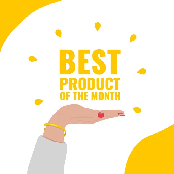 Banner voor review over de beste product van de maand. — Stockvector