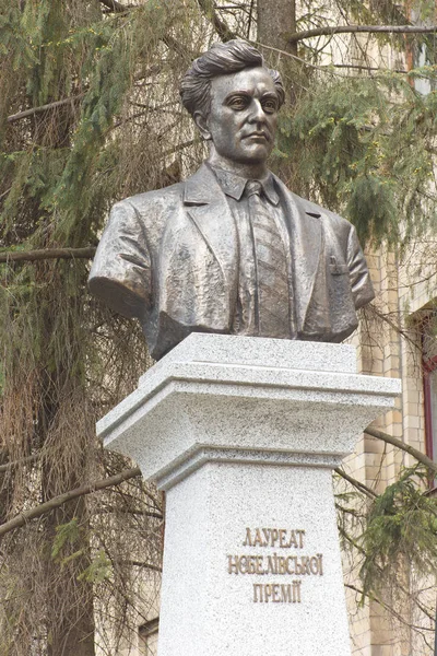 Busto Del Premio Nobel Lev Landau Cerca Universidad Nacional Donde —  Fotos de Stock