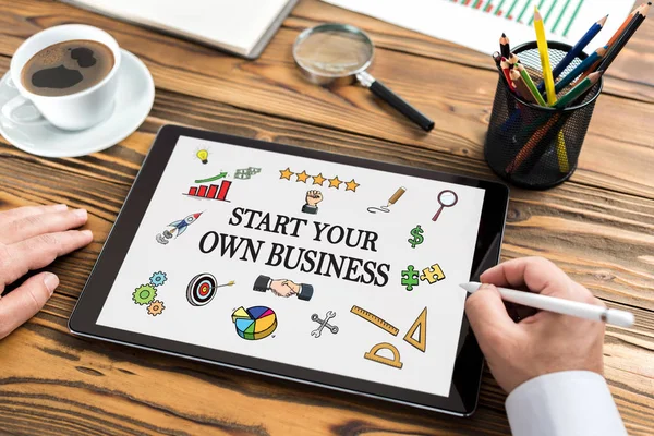 Start Your Own Business Concept on Digital Tablet Screen