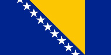Bayrak tasarım. Bosna Herzegovinan bayrak beyaz arka planda Tasarımlarınız için yalıtılmış düz düzen. Vektör çizim.