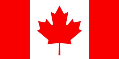 Bayrak tasarım. Kanada bayrağı beyaz arka planda Tasarımlarınız için yalıtılmış düz düzen. Vektör çizim