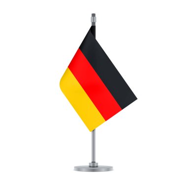 Flag design. German flag hanging on the metallic pole. Isolated template for your designs. Vector illustration. clipart