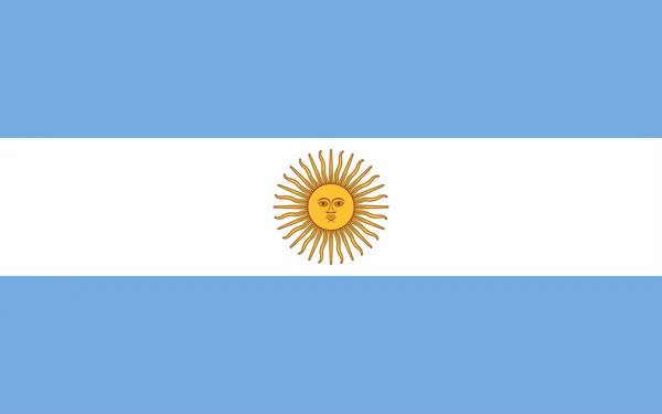 Desain Bendera Bendera Argentina Pada Latar Belakang Putih Terisolasi Tata - Stok Vektor