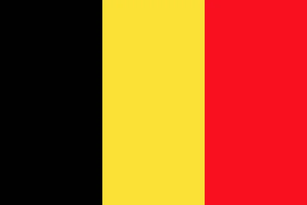 Flaggendesign Belgische Flagge Auf Weißem Hintergrund Isoliertes Flaches Layout Für — Stockvektor