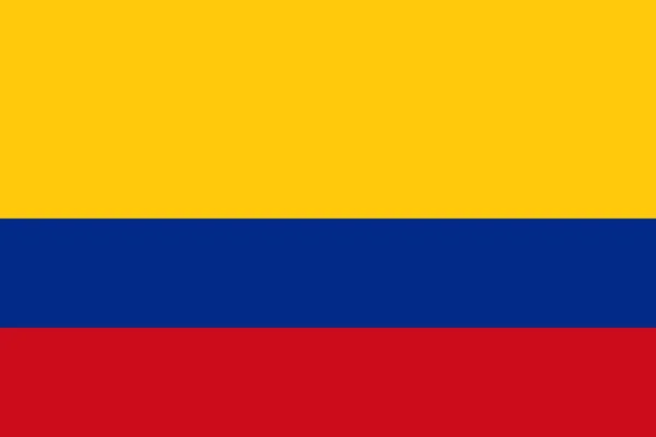 Прапор Дизайн Колумбійський Прапор Білому Тлі Ізольованих Плоских Макет Вашого — стоковий вектор