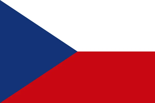 Návrh Vlajky Česká Vlajka Bílém Pozadí Izolované Ploché Rozložení Pro — Stockový vektor