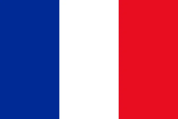Vlag Ontwerpen Franse Vlag Witte Achtergrond Geïsoleerd Plat Lay Out — Stockvector