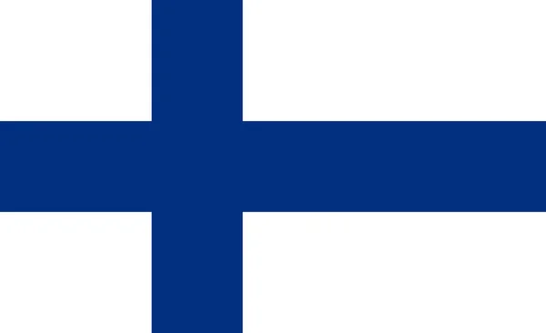 Disegno Della Bandiera Bandiera Finlandese Sullo Sfondo Bianco Layout Piatto — Vettoriale Stock