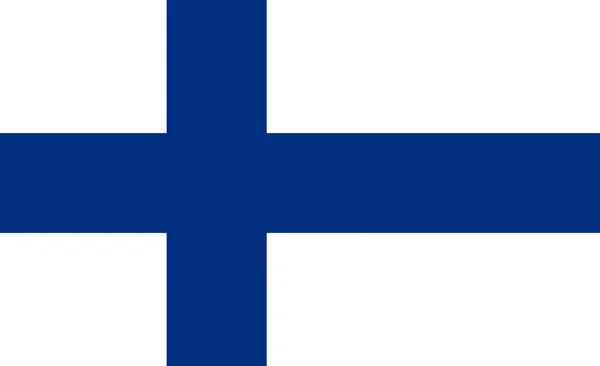 Conception Drapeau Drapeau Finlandais Sur Fond Blanc Plan Plat Isolé — Image vectorielle