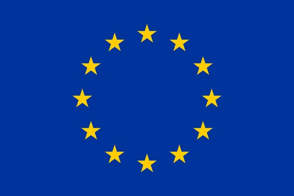 Flaggendesign Europäische Gewerkschaftsfahne Auf Weißem Hintergrund Isoliertes Flaches Layout Für — Stockvektor