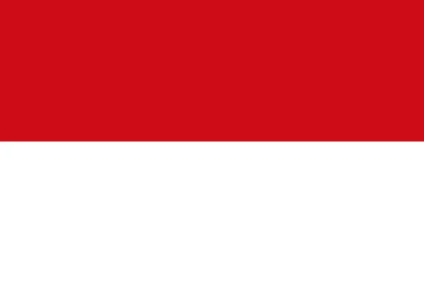 Flaggendesign Indonesische Flagge Auf Weißem Hintergrund Isoliertes Flaches Layout Für — Stockvektor