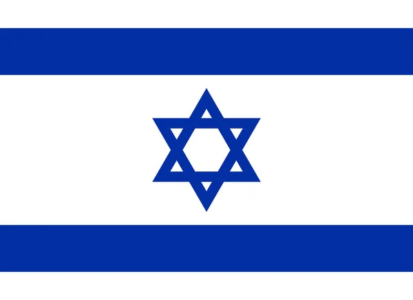 Σημαία Του Σχεδιασμού Ισραηλινή Σημαία Λευκό Φόντο Απομονωμένες Επίπεδη Διάταξη — Διανυσματικό Αρχείο
