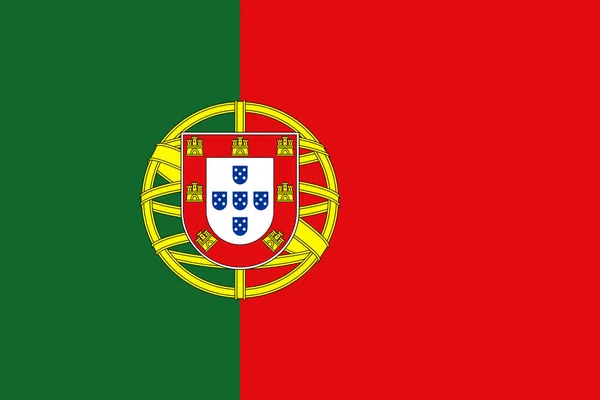 Vlag Ontwerpen Portugese Vlag Witte Achtergrond Geïsoleerd Plat Lay Out — Stockvector