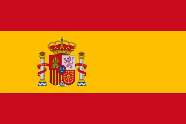 Diseño Bandera Bandera España Sobre Fondo Blanco Diseño Plano Aislado — Archivo Imágenes Vectoriales