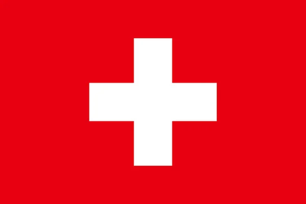 Vlag Ontwerpen Zwitserse Vlag Witte Achtergrond Geïsoleerd Plat Lay Out — Stockvector