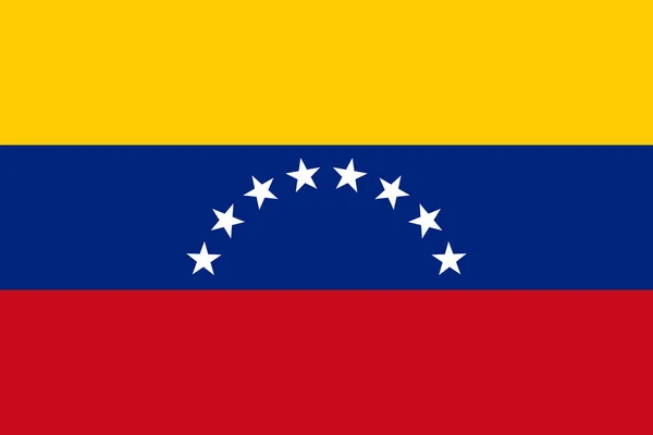 Desain Bendera Bendera Venezuela Pada Latar Belakang Putih Terisolasi Tata - Stok Vektor