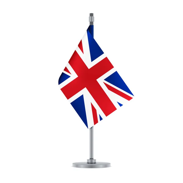 Wzór Flagi Angielska Flaga Wisi Metalowy Słup Odizolowane Szablonu Dla — Wektor stockowy