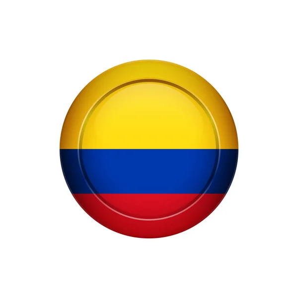 Flag Design Colombian Flag Button Isolated Template Your Designs Vector — Stock Vector