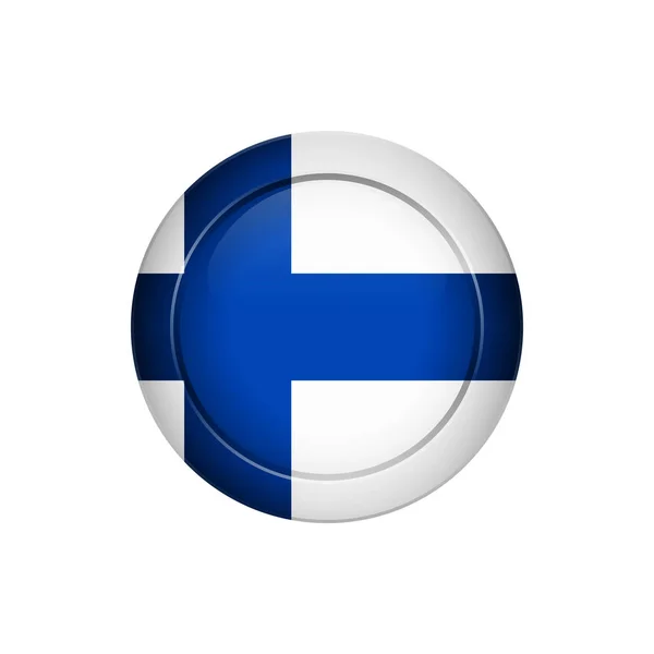 Conception Drapeau Drapeau Finlandais Sur Bouton Rond Modèle Isolé Pour — Image vectorielle