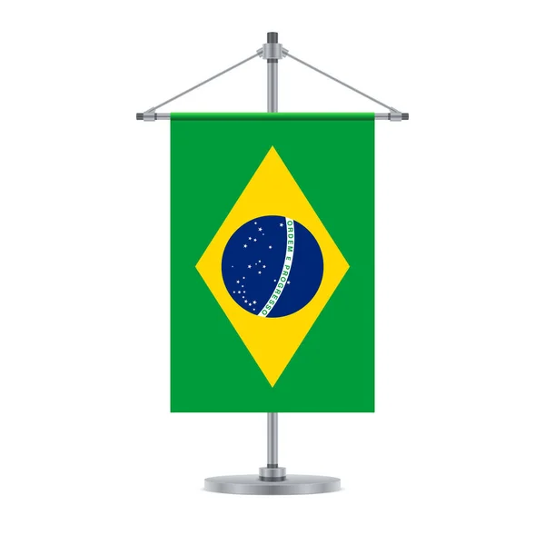 Desenho Bandeira Bandeira Brasileira Poste Metálico Cruzado Modelo Isolado Para —  Vetores de Stock