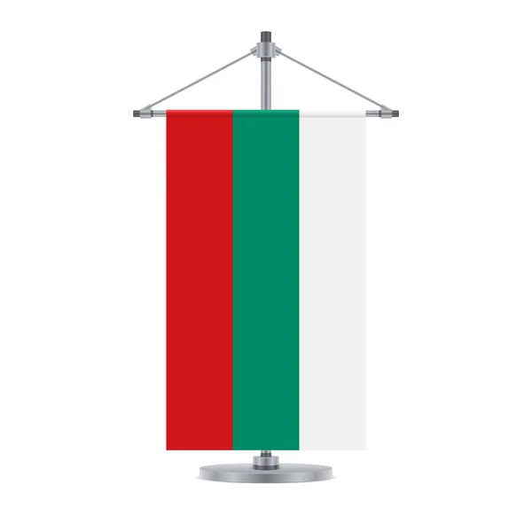 Diseño Bandera Bandera Búlgara Poste Cruz Metálico Plantilla Aislada Para — Archivo Imágenes Vectoriales