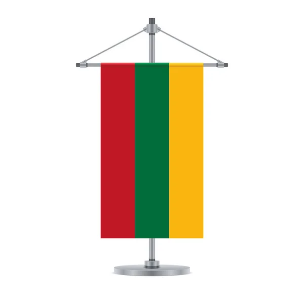 Návrh Vlajky Litevská Vlajka Kovové Křížové Pole Izolované Šablona Pro — Stockový vektor