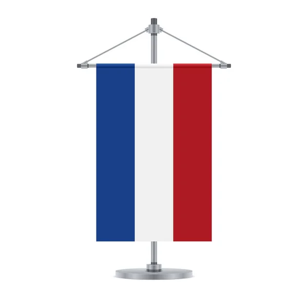 旗帜设计 在金属十字杆上的荷兰国旗 设计的独立模板 矢量插图 — 图库矢量图片
