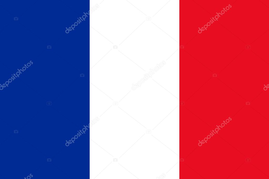 Flag design. French flag on the white background, isolated flat layout for your designs. Vector illustration.