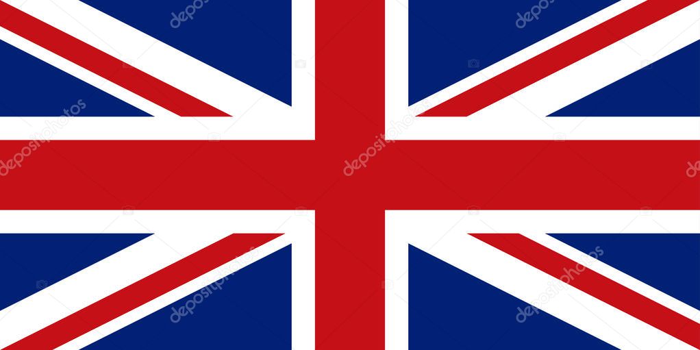 Flag design. English flag on the white background, isolated flat layout for your designs. Vector illustration.