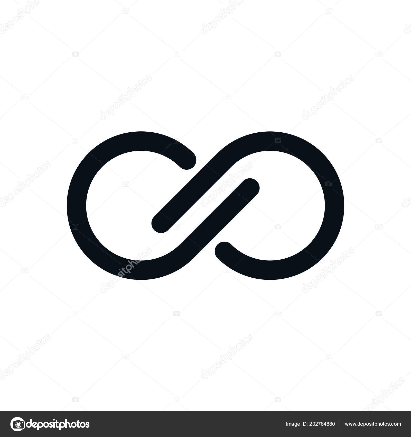 Infinity symbol white background lap streaked letters view stock vector 
