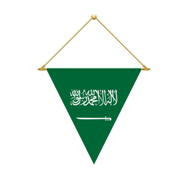 Bayrak tasarım. Suudi Arabistanlı üçgen bayrağını. Tasarımlarınız için izole şablonu. Vektör çizim.